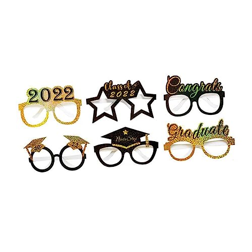 TOPBATHY 6St Brille für die Abschlusssaison Neonbrille aufdecken Photo Booth Requisiten Geburtstag Neujahrsbrille Rave abschlussfeier abschlussgeschenk lustige Brille Partydekoration Papier von TOPBATHY