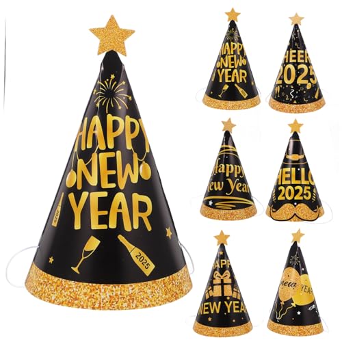 TOPBATHY 6St Papierhut für das neue Jahr Partydekoration Neujahrspapierhut Neujahrshüte Partyhüte aus Papier Papierhüte des neuen Jahres Diademe für Silvester Frohes neues Partyzubehör von TOPBATHY