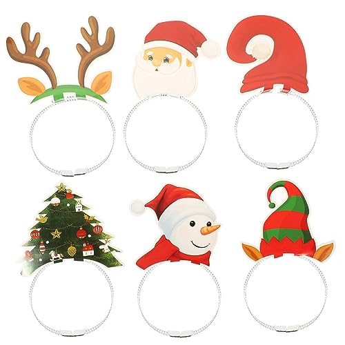 TOPBATHY 6St Weihnachts-Stirnband aus Folie Weihnachtselemente Haarbänder Stirnband für Weihnachtsfeiern christmas haarreif christmas headband haarschmuck Party-Cosplay-Stirnband Haarband von TOPBATHY