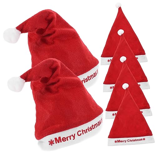 TOPBATHY 6St Weihnachtsmütze aus Samt Weihnachtsaccessoires Hüte Kostümzubehör für Weihnachtsfeiern Cosplay Kostümzubehör für Weihnachten Weihnachtsmützen aus Samt Weihnachtsbedarf von TOPBATHY