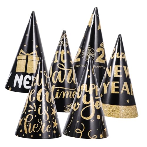 TOPBATHY 6St caps für kinder partyhütchen Partyhüte für Erwachsene Papierhüte des neuen Jahres frohes neues jahr hüte Neujahrshüte Partyzubehör Silvester Partygeschenke Partyhüte aus Papier von TOPBATHY