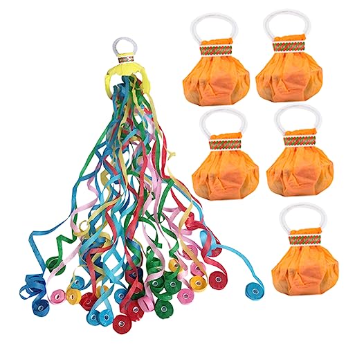 TOPBATHY 6st Handwerfende Bänder Streamer Für Hochzeitsfeiern Bunte Handwurfluftschlangen Silvesterparty Girlande Dekorationen Jubiläum Neonparty Verheiratet Braut Quaste Zu Papier von TOPBATHY