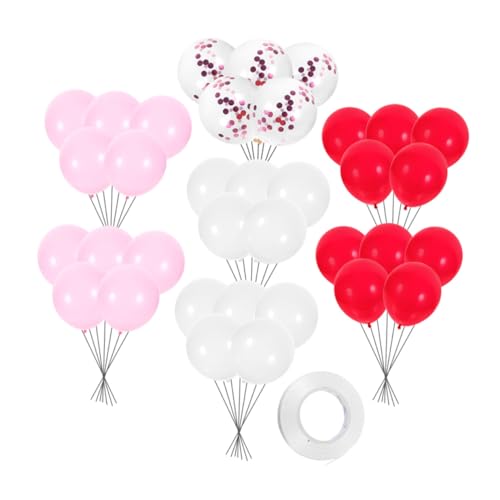 TOPBATHY 80 Stück Valentinstag Ballon Bausätze Dekorationen Ballon Hochzeitsdekor Ballons Geburtstagsfeier Partyballons Zum Valentinstag Liebe Designballons Zierballons Hochwertiger Latex von TOPBATHY