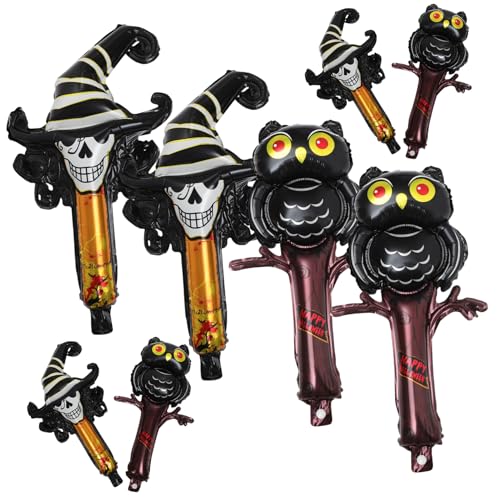 TOPBATHY 8St Ballons Verzierungen Gänseblümchen Ballons Halloween-Schlauchboote halloween costume halloween kleidung Halloween-Festival-Ballons Eulenballons aus Aluminium Aluminiumfolie von TOPBATHY