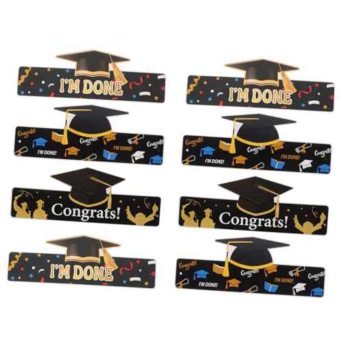 TOPBATHY 9st Graduierung Phd Paper Cap Handwerkliche Abschlusskappe Diy Abschlusshut Grad Hüte Abschlusshüte Basteln Abschlussfeier Mütze Verstellbare Graduierungskappen Papier von TOPBATHY