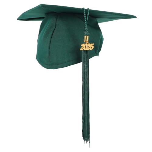 TOPBATHY Abiturmütze verstellbare Graduierungskappen Abschlusskappen für Erwachsene Anzugnadeln Abschlussmütze Eleganter Abschluss Hut Abschluss Zubehör Abschlusshüte Polyester Dark Green von TOPBATHY