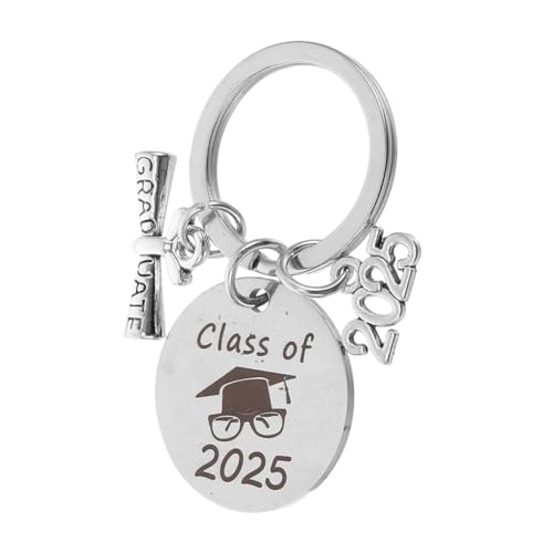 TOPBATHY Abschluss Schlüsselanhänger Gürtelschlaufe Grad Cap Keychain Foto Schlüsselanhänger Rucksackring Partyzubehör Abschlusskappe Rucksackhänge -ornament 2025 Tiara Rostfreier Stahl von TOPBATHY