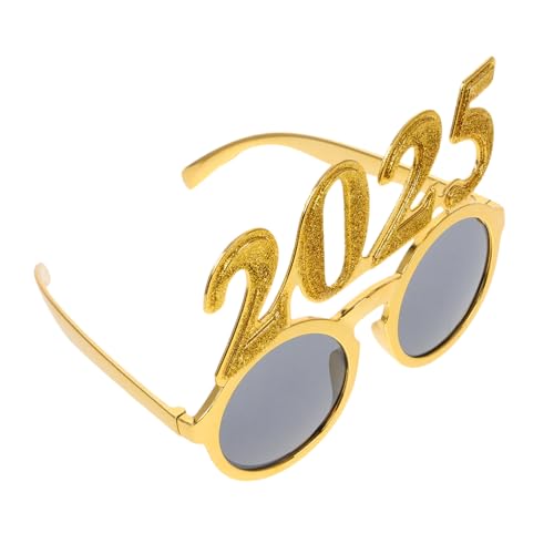 TOPBATHY Digitale Brille Silvester Fotoautomat 2025 Zahlenbrille Brillen-foto-requisite Partyzubehör Für Das Neue Jahr 2025 Neujahrsbrille Neujahrsbrillen-requisite 2025 Brille Golden Stk von TOPBATHY