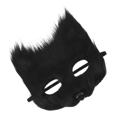 TOPBATHY Fuchs Maske Lustige Tier-halloween-maske Halloween-partyzubehör Halloween-partymaske Cosplay-fuchsmaske Bärenmaske Katzenmaske Für Kinder Japanische Fuchsmasken Flanell Black von TOPBATHY