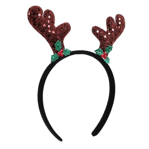 TOPBATHY Geweih Stirnband Weihnachtshaarschmuck Kaninchen Funkelnde Haarschleife Weihnachtsspangen Weihnachtsaccessoires Für Frauen Make-up-stirnbänder Kostüm Halloween Eisendraht Coffee von TOPBATHY