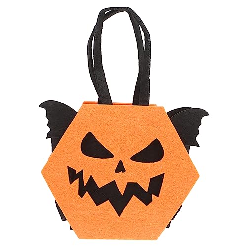 TOPBATHY Halloween-Süßigkeitsbeutel halloween bag halloweentüten Halloween-Bevorzugungstaschen Füllstoffe Halloween-Süßigkeitstüten für Süßes oder Saures Halloween -Taschen Vlies Orange von TOPBATHY