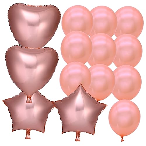 TOPBATHY Hochzeit Folienballons Set Herz Und Sternform Romantische Aluminium Ballons Roségold Für Verlobung Hochzeit Jubiläumsfeier Und Partydekoration 12 von TOPBATHY