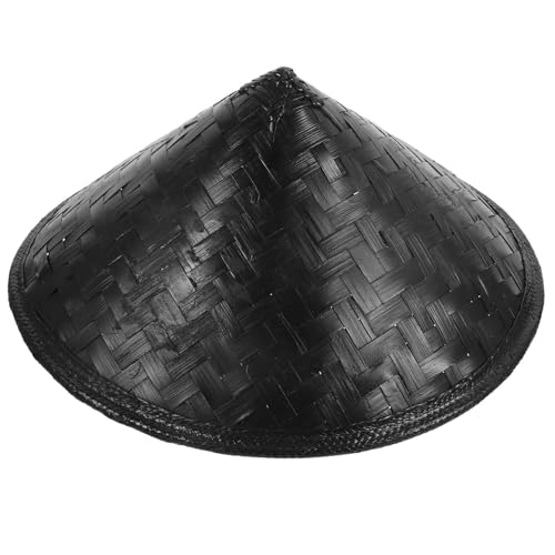 TOPBATHY Hut aus Bambus security cap safety cap Einzigartiger Hut Asiatischer Hut relief cap asiatischer konischer Hut gewebter Fischerhut Party-Prop-Hut Ninja-Hut für die Dekoration Black von TOPBATHY