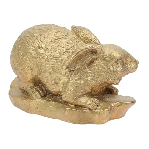 TOPBATHY Kaninchen Ornamente Aus Reinem Kupfer Aufkleber Kaninchen-modellierdekor Kreative Desktop-Verzierungen Frühlingskaninchenfiguren Feng Hase Reines Kupfer Golden von TOPBATHY