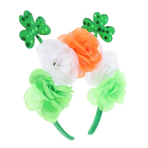 TOPBATHY Klee Stirnband Haarschmuck Für Frauen St. Patrick's Day Stirnband Festival-party- Festival-party-requisite Zarte Haarspange Kleeblatt-stirnband Satin-stirnband Stoff von TOPBATHY