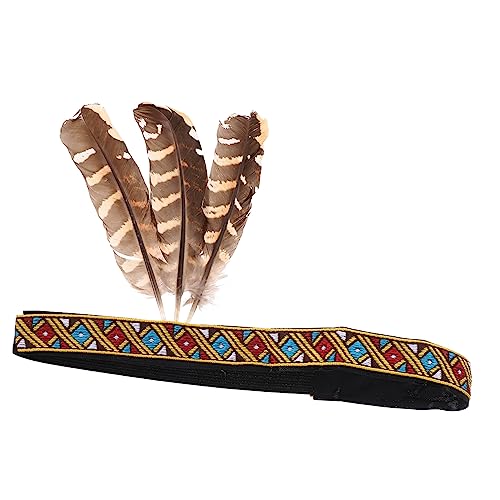 TOPBATHY Kopfschmuck Stirnbänder אינדיאני Tribal Kopfband Kopfbedeckungen Für Erwachsene Federkopfbedeckung Dame Federstirnband Karnevalskopfbedeckung Federkopfbedeckung Partykopfbedeckung von TOPBATHY