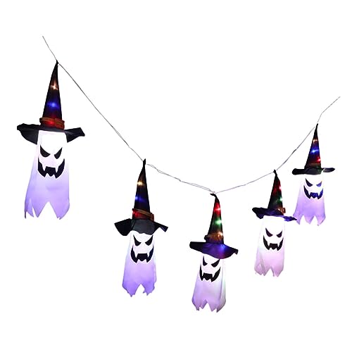 TOPBATHY LED Lichterkette Für Halloween Dekoration Gruselige Lichtakzente Für Die Halloween Party USB Betriebene Stofflichter Für Kreative Festtagsgestaltung 5 Hängedekorationen von TOPBATHY