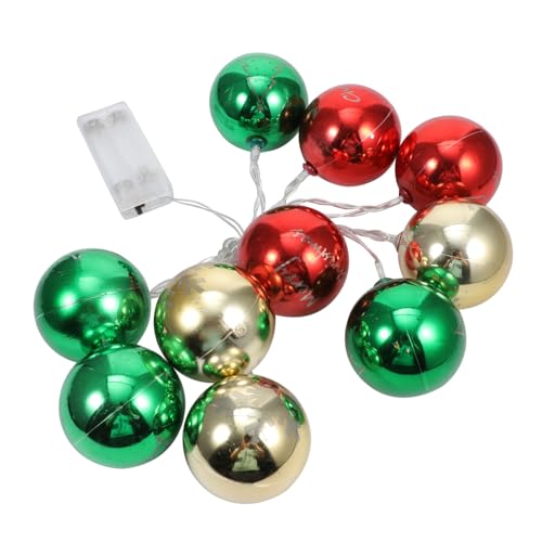 TOPBATHY LED Lichterkette Weihnachtsbeleuchtung Mit 10 Dekorativen Kugeln Perfekte Deko Für Innenräume Garten Und Festlichkeiten Batteriebetrieben Batterien Nicht Enthalten von TOPBATHY