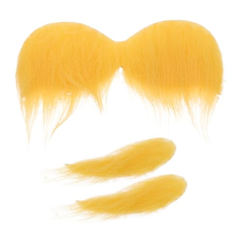 TOPBATHY Lustiger Falscher Schnurrbart Selbstklebender Schnurrbart Kostüm Gesichtsbehaarung Cosplay-bärte Gesichtsbehaarung Cosplay Requisiten Halloween-partyzubehör Yellow Tuch von TOPBATHY