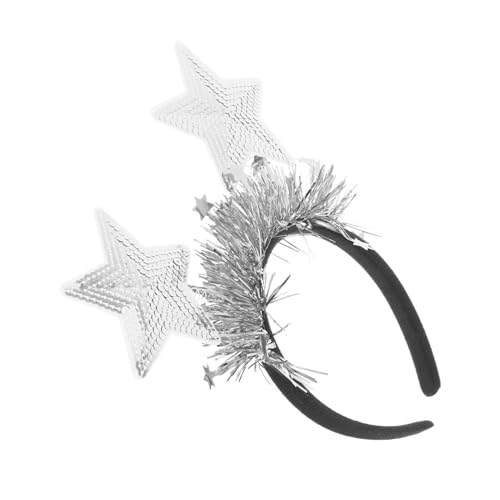 TOPBATHY Pentagramm-stirnband Party-haarreifen Disco-stirnband Stirnbänder Disco-haarschmuck Haarband Stirnband Mit Pailletten Haarschmuck Für Damen Kopfschmuck Haar Stirnband Vlies Silver von TOPBATHY