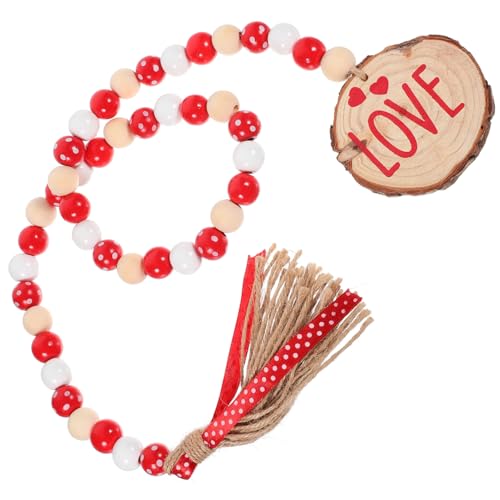 TOPBATHY Perlen Zum Valentinstag Perlen-kit Vatertagsdekorationen Ornamente Hochzeit Gestuftes Tablett Lametta Geburt Herz Dekorationen Dekorative Perlengirlande Rocailles Rot Holz von TOPBATHY