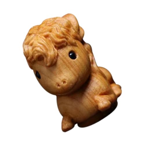 TOPBATHY Pferdeverzierung kleines einzigartige Pferde Geschenkartikel Tierfigur Wohnaccessoires Holz Holzfiguren Tierstatue aus Holz Holztier Tierstatuen hölzern Coffee von TOPBATHY