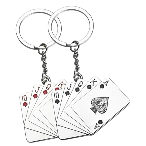 TOPBATHY Poker Schlüsselanhänger Kreative Spielkarten Anhänger Für Handtasche Oder Rucksack Glücksbringer Für Kartenliebhaber + von TOPBATHY