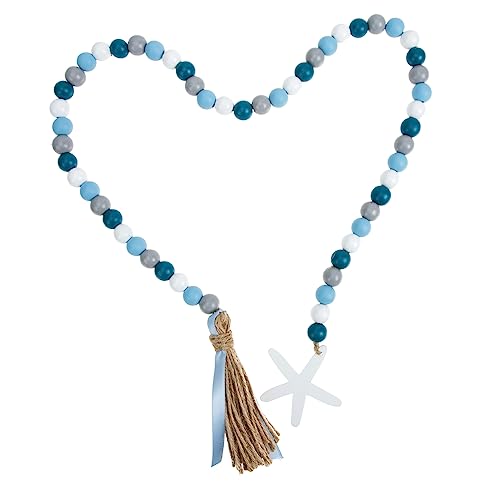 TOPBATHY Quastenperlen Dekorationen Sonne Ammer Makramee Bausatz Außen Haken Quastengirlande Vorhang Eukalyptus Streamer Muschel Dekorative Quasten Nautisch Gemeinschaft Armbänder Blue Holz von TOPBATHY