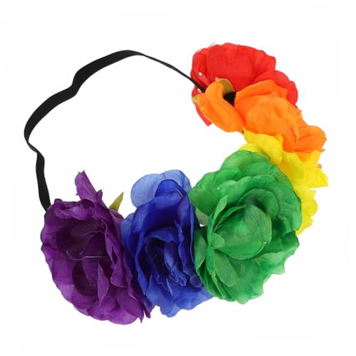 TOPBATHY Regenbogen Girlande Stolz Stirnband Lesbisches Stirnband Kunst Staffelei Regenbogen-rosen-stirnband Halloween Stirnband Blumenstirnband Kopfbedeckung Hochzeit Stirnband Party Stoff von TOPBATHY