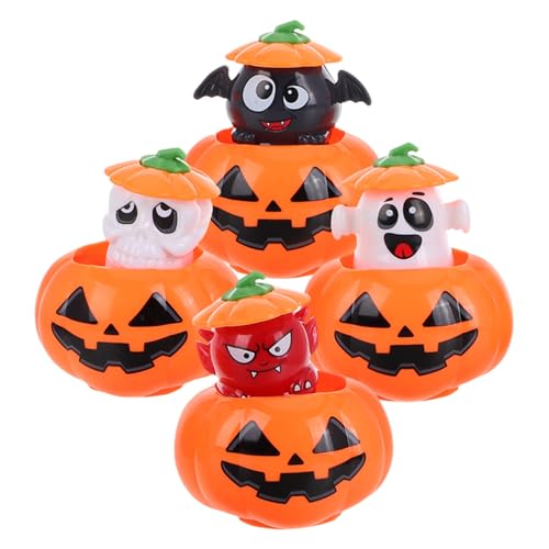 TOPBATHY Satz Halloween-Kettenspielzeug Halloween-Dekorationen Mini-Kürbisse für Halloween Dekoration Springendes Uhrwerk- Mini-Kürbisfiguren Plastik Orange von TOPBATHY