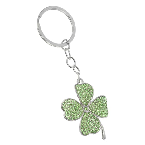 TOPBATHY Schimmernder Rhinestone Kleeblatt Schlüsselanhänger Glücksbringer Für Handtaschen Geldbörsen Und Schlüssel St Patrick's Day Dekoration Mit Grünen Steinen von TOPBATHY