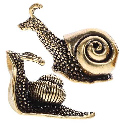 TOPBATHY Schneckenfigur Set Dekorative Tischornamente Für Teeliebhaber Brass Snail Statuen Schreibtisch Deko Teepet Accessoires von TOPBATHY