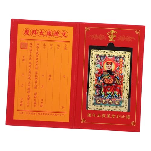 TOPBATHY Tai Sui Goldkarte Chinoiserie Chinesische Allgemeine Karten Traditionelle Dekore Chinesische Amulettkarten Amulette Für Zu Hause Amulettdekore 2025 Amulettkarten von TOPBATHY