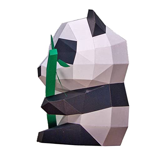 TOPBATHY Tierisches 3D-Papiermodell 3D-Puzzle-DIY-Tier-Bastelset aus Papier Panda 3D-Papiermodell DIY geometrisches Origami Handskulptur DIY-Tier-Papierhandwerk handgemachtes Origami-Papier von TOPBATHY