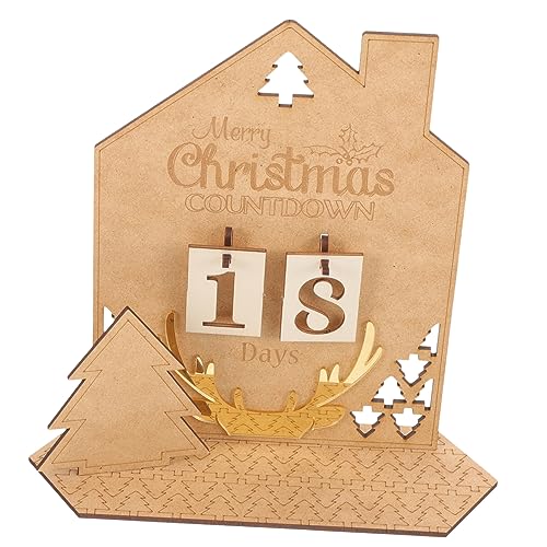 TOPBATHY Tischkalender Adventskalender Aus Holz Für Den Schreibtisch, Weihnachtsdekoration, Weihnachtsdekoration von TOPBATHY