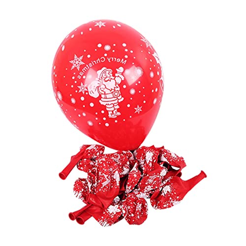 TOPBATHY Weihnachtsdekoration Ballons Niedliche Weihnachtsmann Cartoon Drucklatex Ballons Party Zubehör Für Festliche Anlässe Rot von TOPBATHY