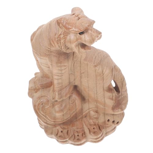 TOPBATHY Zwölf Sternzeichen Holzschnitzerei Tiger Holzfiguren Desktop-tigerfiguren Gartenskulpturen Desktop-tierstatue Zarte Tigerstatue Tigerfigur Aus Holz Hausskulptur Holztiger Mahagoni- von TOPBATHY