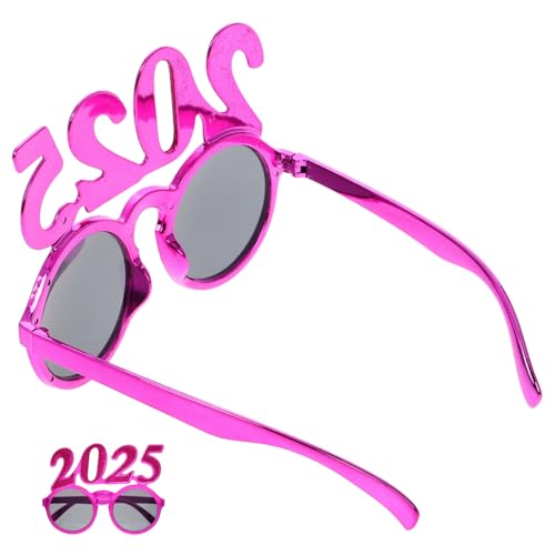 TOPBATHY digitale Brille Neuartige Sonnenbrille 2025 Zahlenbrille Brillen-Foto-Requisite Neue Jahr Party Brille Spaß Foto Requisiten Frohes neues Jahr 2025 Fotokabinen-Requisite Stk Rosy von TOPBATHY