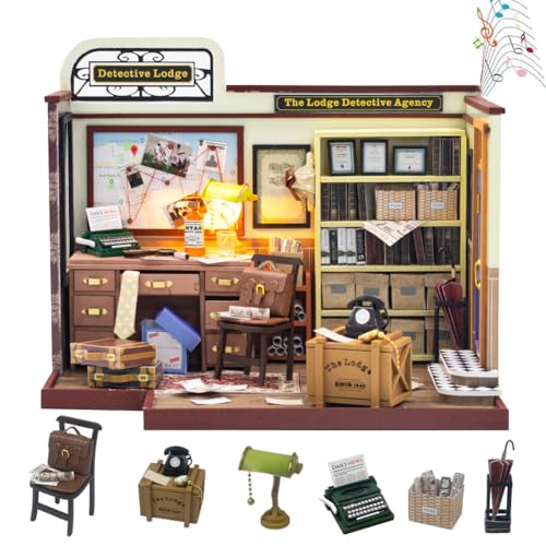 TOPBSFARNY DIY Miniatur Puppenhaus Buch Nook Kit mit Möbel/Musik 3D Holz Puppenhaus Buchecke Kunst Kits für Erwachsene Urlaub Geburtstag Geschenke von TOPBSFARNY