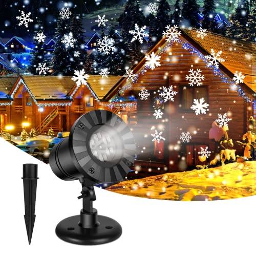 TOPCHANCES Weihnachten Schneeflocke-Projektor-Licht, LED-Schneefall-Show im Freien wetterfest einstellbares Schneeflocken-Licht für Halloween-Feiertag-Neujahr-Outdoor-Innengarten-Rasen-Patio-Dekor von TOPCHANCES