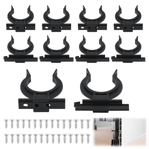 10 Stück Kickboard Clips, Einstellbare Sockel Clips, Küchen Kickboard Sockelklammern, Sockelblendenhalter mit 30 Schrauben, Robust Stabil Möbelbein-Clip, Kickboard Halterungen für 32-42mm Durchmesser von TOPCZY