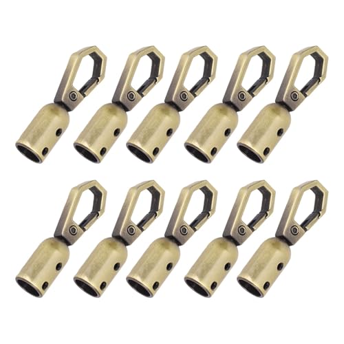 10 Sets Kabelendkappen 8 Mm mit Schrauben, Seilende -Krallenverschluss und Verschluss, Zinklegierung, Lederhandwerkstipps Clips -Anschluss, Perlenendkappen für Schmuck Making von TOPINCN