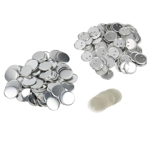 100 Sets Leere Button -Teile für Taste Maker -Maschine, Runde Taste Teile Taste Supplies Metall Pin Back Bast Bast Backbohrer mit Metallabdeckung für Tasteherstellung Maschine von TOPINCN