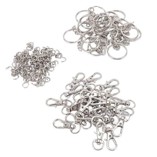 200pcs Schlüsselkettenringe Kit, Zinklegungsschlüsselungs -Set -Metall -Snap -Haken und Schlüsselringe, Tragbare Hummerklauenschlüsselkettenverschlüsse für Hängende Fotos 200pcs Schlüsselkettenringe Kit, Zinklegungsschlüsselungs -Set -Metall -Snap -Haken und Schlüsselringe, Tragbare Hummerklauenschlüsselkettenverschlüsse für Hängende Fotos von TOPINCN