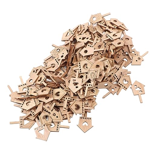 200pcs Vogelkäfigform Unvollendete Holzausschnitte, Holzhandwerk Zarte Flache Holzscheiben für Projekte Weihnachtshemmungsimmesdekorationen von TOPINCN