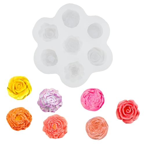 3D Rose Flower Silikonformen, Hitzebeständige, Einfache Freisetzung, Kuchendekoration, Eiswürfel, Handgefertigte Seifendekor und Einbettungen für Kerzen, Harzschmuck, Tolle von TOPINCN