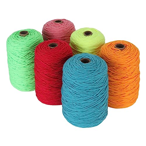 6 Rollen Tufting Garn für die Teppich Herstellung, 437 Yards Häkel Garn Jeweils 8 Teilt Teppich Strickgarn Fluor Zieren den Farbe Teppich Herstellung Garn Weberei Strickgarn für von TOPINCN