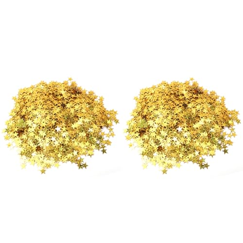 8000 Stück Frohe Weihnachten Gold Stern Konfetti, 10 Mm PVC Stern Tisch Konfetti Streusel Glitzer Geburtstag Stern Streuung Funkelnde Pailletten für Weihnachten Hochzeit von TOPINCN