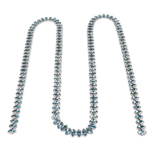 Kristall -Strass -Kettenstreifen, 1 -Yard -Langkettenverkleidung Zum Nähen von Handwerkshochzeitschmuck Kleidung, Kristallbandrolle Rasshellicht Nahkette Trimmklauenkette (Seeblau) von TOPINCN