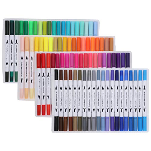 Malerei Aquarell Marker Farben Set Zubehör Mark Stift Dual Pinsel Aquarell Stift Verschiedene Fineliner Spitze Weichen Kopf (Farbe STBG-80) von TOPINCN